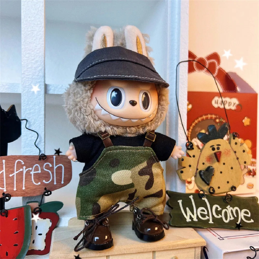 17cm Mini Doll's Clothes For Korea Kpop Exo Labubu V1 V2 Idol Dolls Cute Decoration Macaron Clothing Gift Outfit Accessories