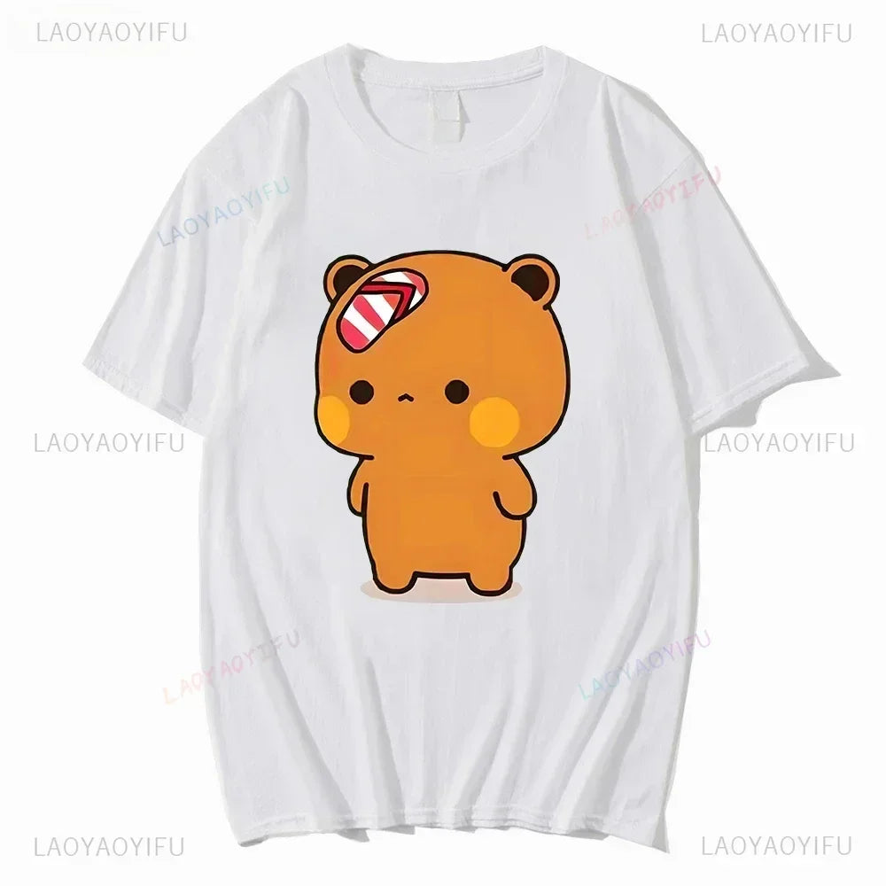 Couple Bubu Is Throwing Flip-flops At Dudu Summer Women Tshirt Dudu Was Threw Flip-flops By Bubu Since He Teases Summer Tee Tops