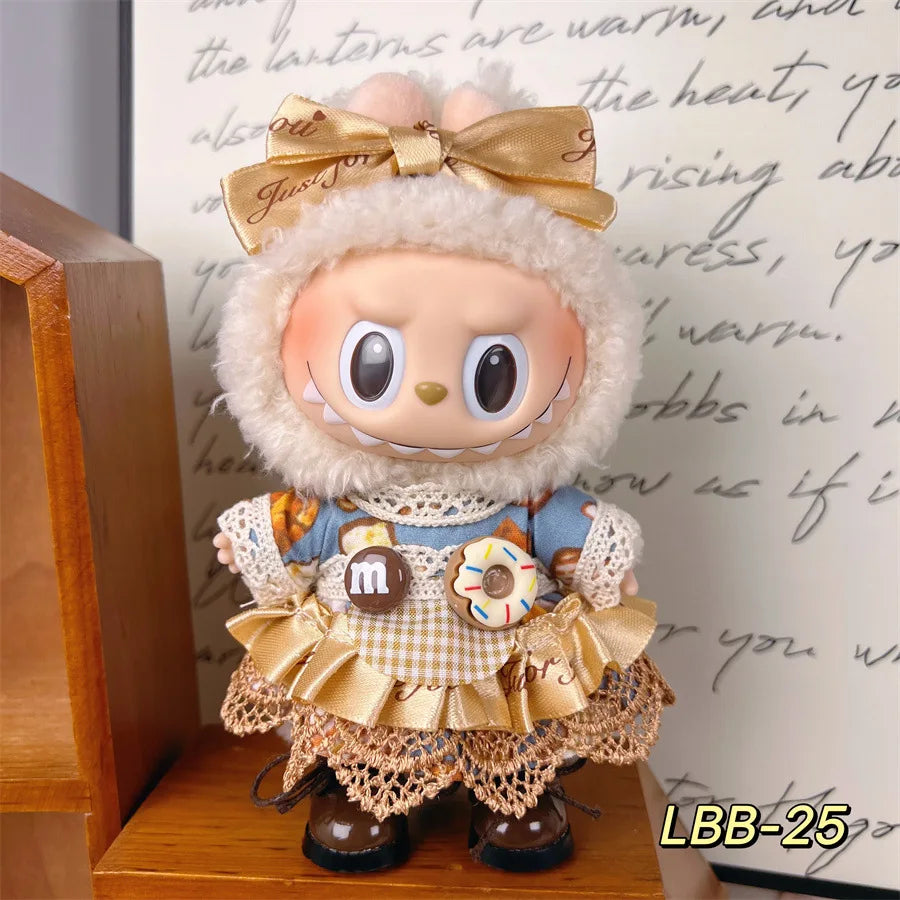 For 17cm Labubu V2 V1 Purple Dress Doll Clothes Outfit Accessories Idol Doll Clothing for Labubu Ropa Accessories Clothes