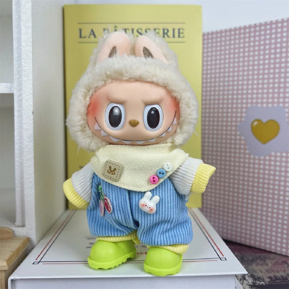 17cm Mini Doll's Clothes For Korea Kpop Exo Labubu V1 V2 Idol Dolls Cute Decoration Macaron Clothing Gift Outfit Accessories