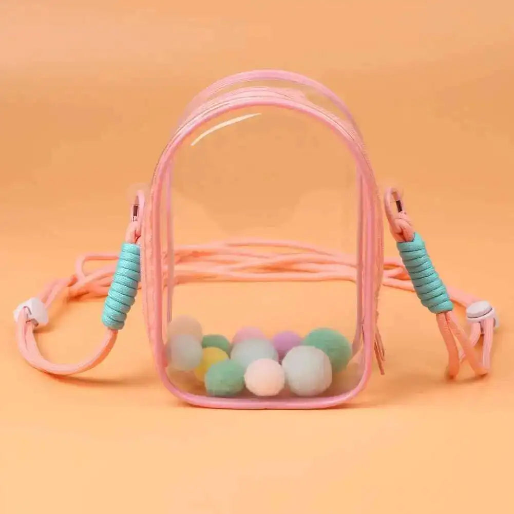 Labubu Protect Case Labubu Sitting Party 15cm Cotton Doll Shoulder Pain Bag PVC Storage Bag Labubu