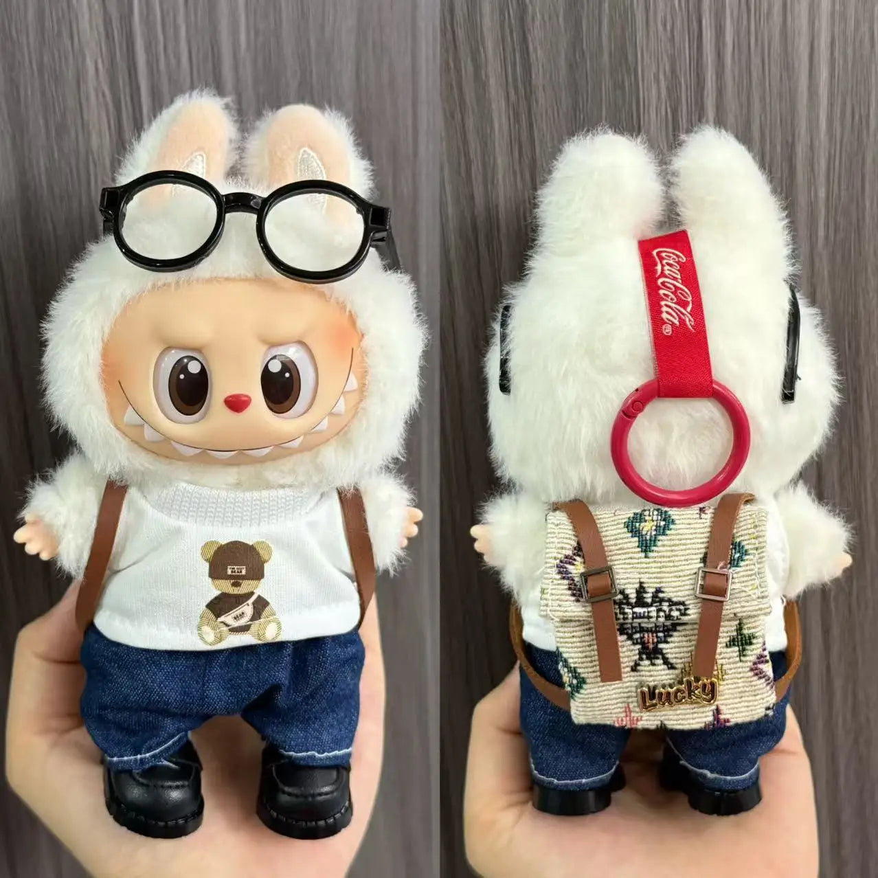 Only Clothes For Labubu Pendant Doll Clothing 17cm Skirt Dressing Set Halloween Baby Dolls Cute Toy Gift Wings Fashion Trend