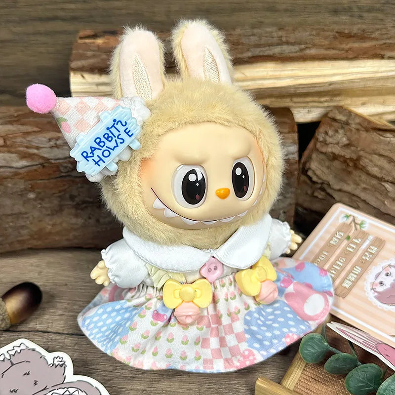 For 17cm Labubu V2 V1 Purple Dress Doll Clothes Outfit Accessories Idol Doll Clothing for Labubu Ropa Accessories Clothes