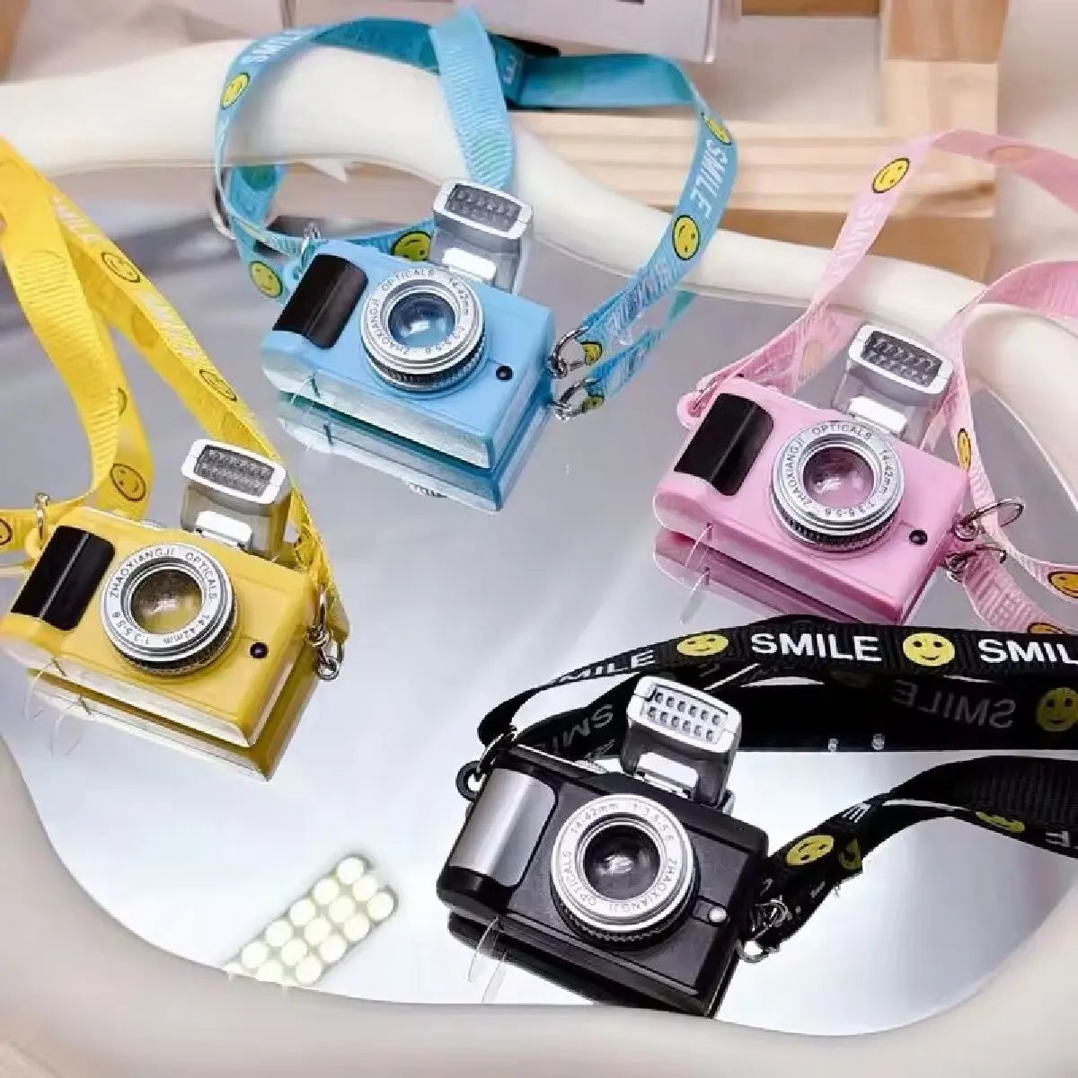 17cm Labubu Flash Camera Cotton Doll Accessory Decorative Camera Bag for Photography Enthusiasts And Collectors