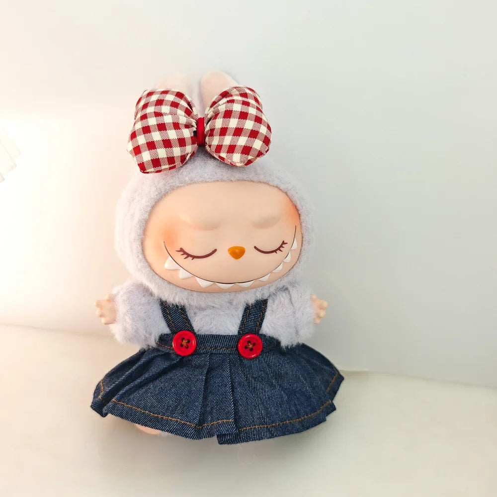 For 17cm Labubu V2 V1 Purple Dress Doll Clothes Outfit Accessories Idol Doll Clothing for Labubu Ropa Accessories Clothes