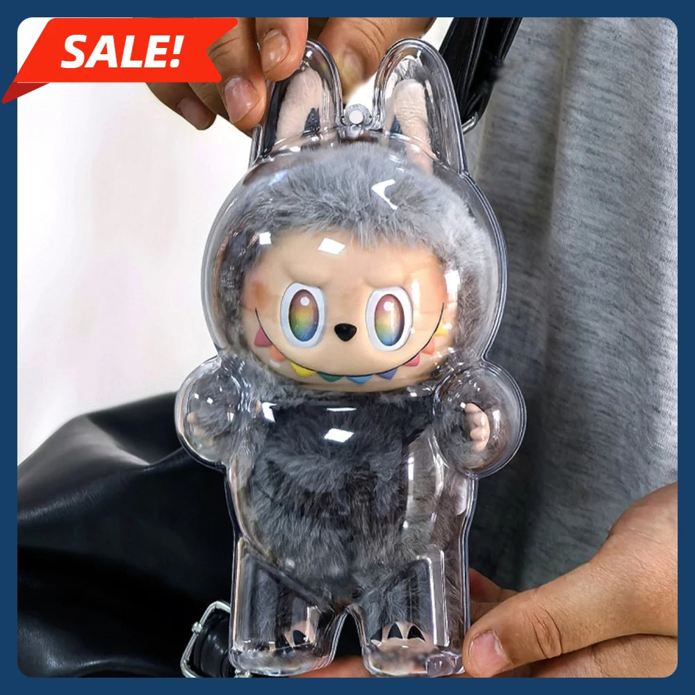 LABUBU transparent protective case, protective cover, dust cover, storage box, canvas cloth for labubu