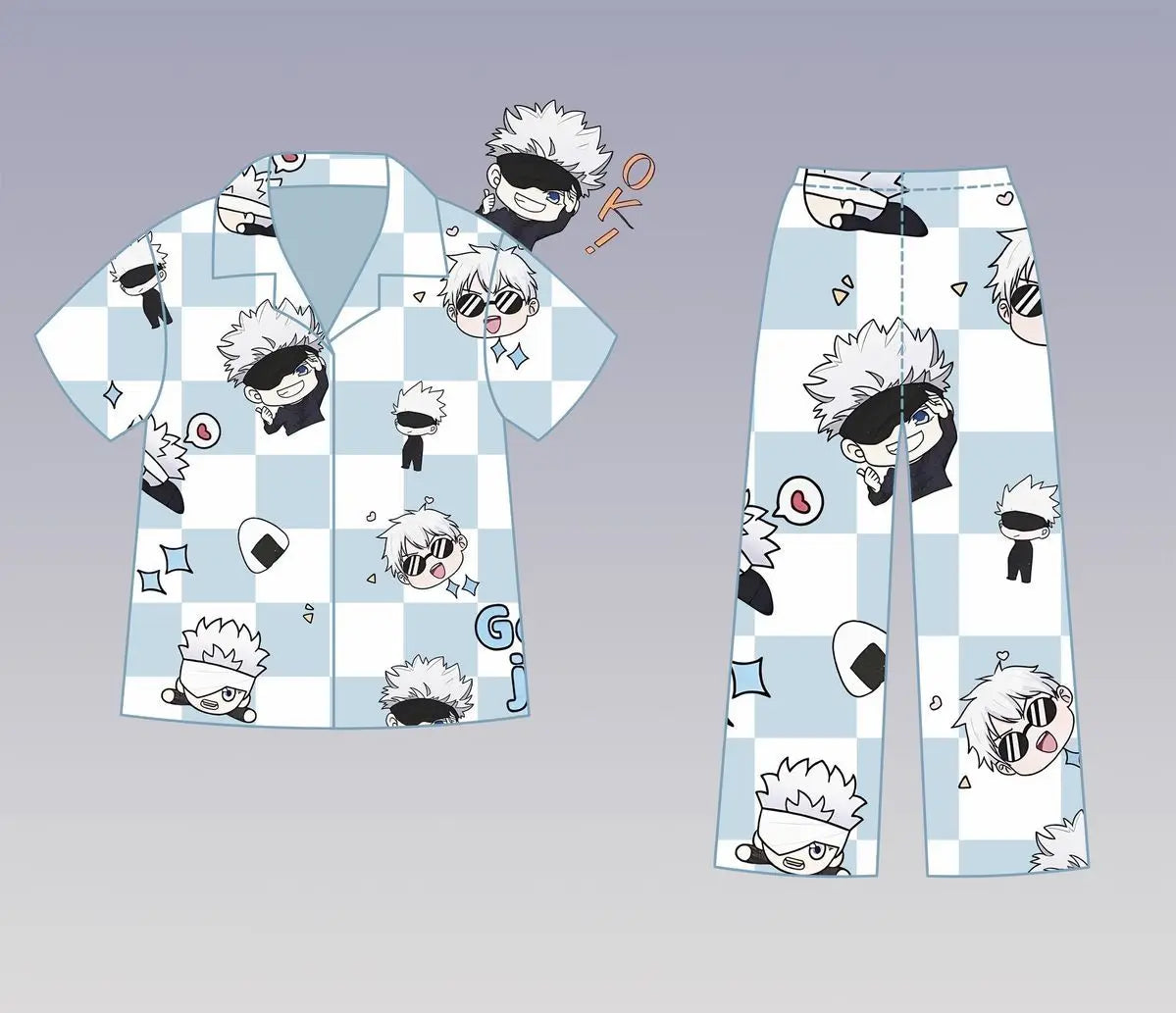 Anime Jujutsu Kaisen Gojo Satoru periphery cute pajamas spring and summer couples can wear outside home wear set birthday gifts