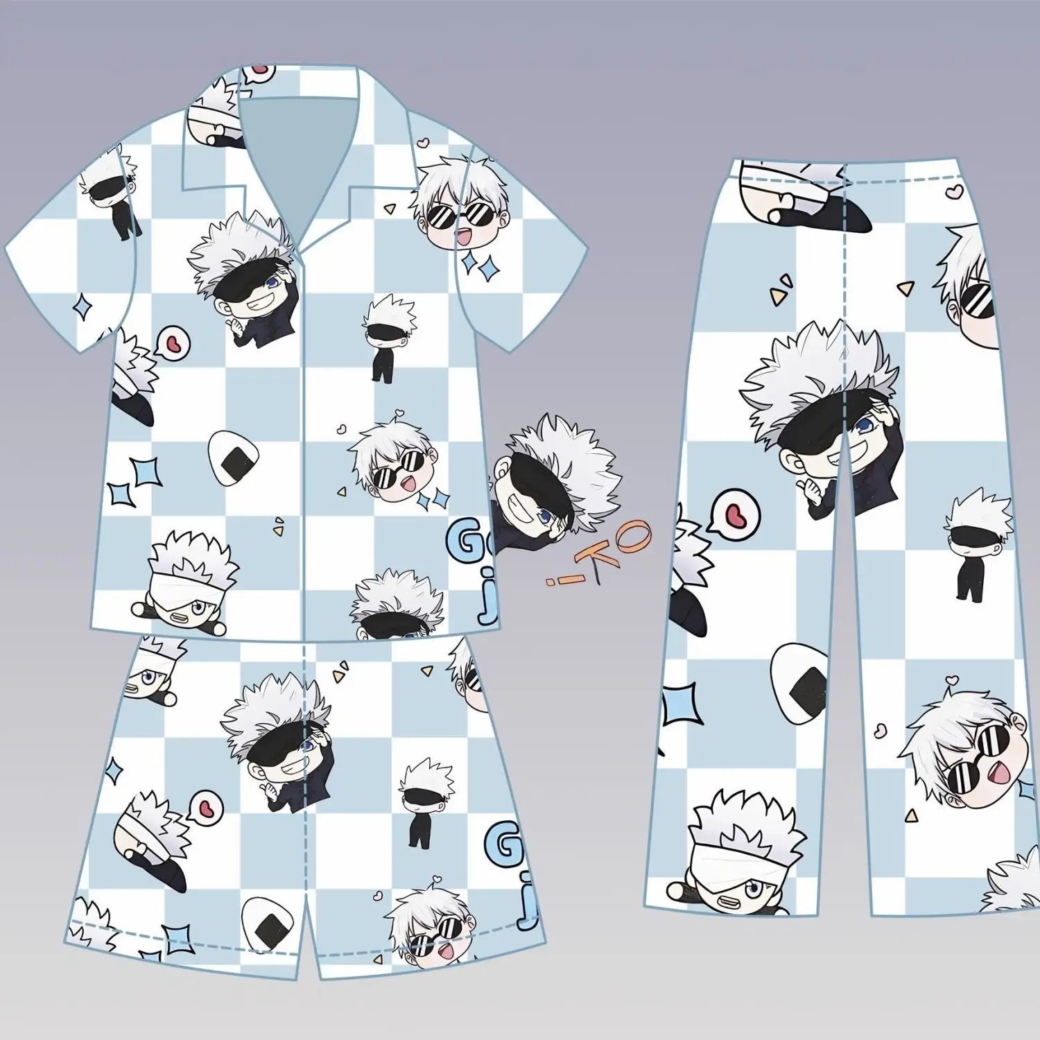 Anime Jujutsu Kaisen Gojo Satoru periphery cute pajamas spring and summer couples can wear outside home wear set birthday gifts