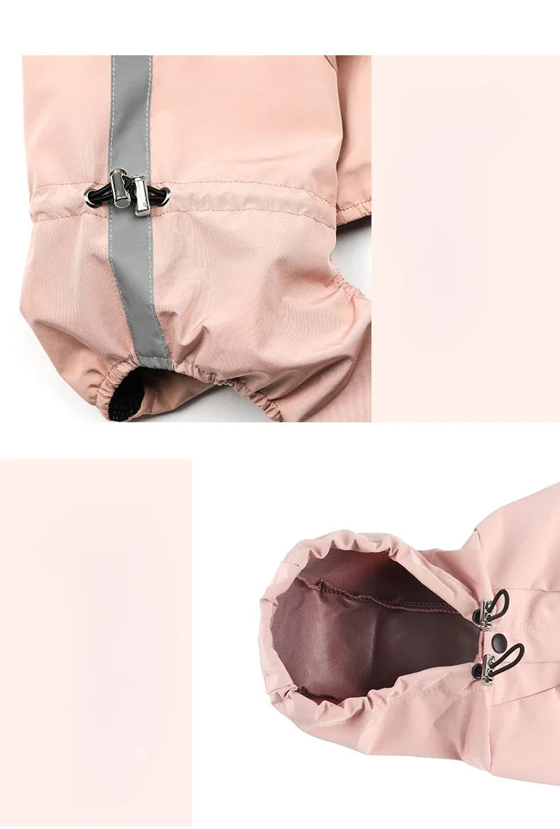 Pet dog clothing, rainproof, breathable and reflective clothes, dog four-legged raincoat, cat and dog supplies french bulldog
