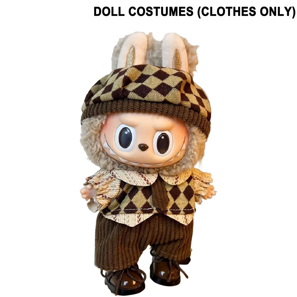 17cm Mini Doll's Clothes For Korea Kpop Exo Labubu V1 V2 Idol Dolls Cute Decoration Macaron Clothing Gift Outfit Accessories