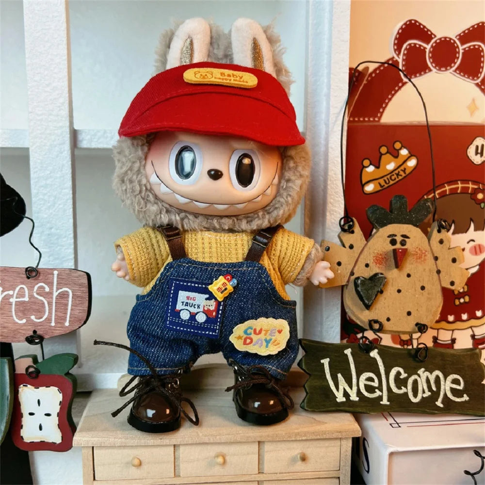 17cm Mini Doll's Clothes For Korea Kpop Exo Labubu V1 V2 Idol Dolls Cute Decoration Macaron Clothing Gift Outfit Accessories