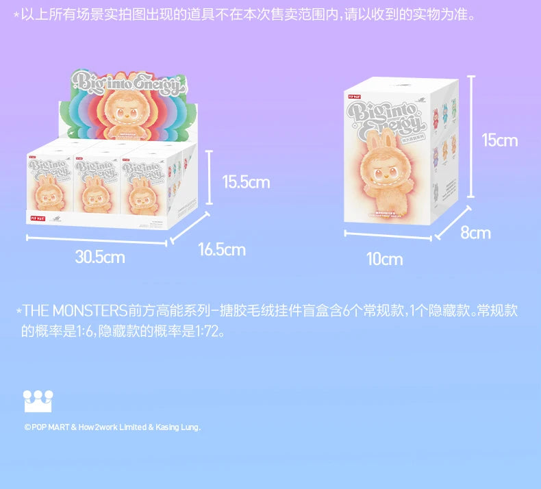 POP MART LABUBU THE MONSTERS Big into Energy Series Vinyl Plush Blind Box Toys Kawaii Anime Action Figure Surprise Mystery Box