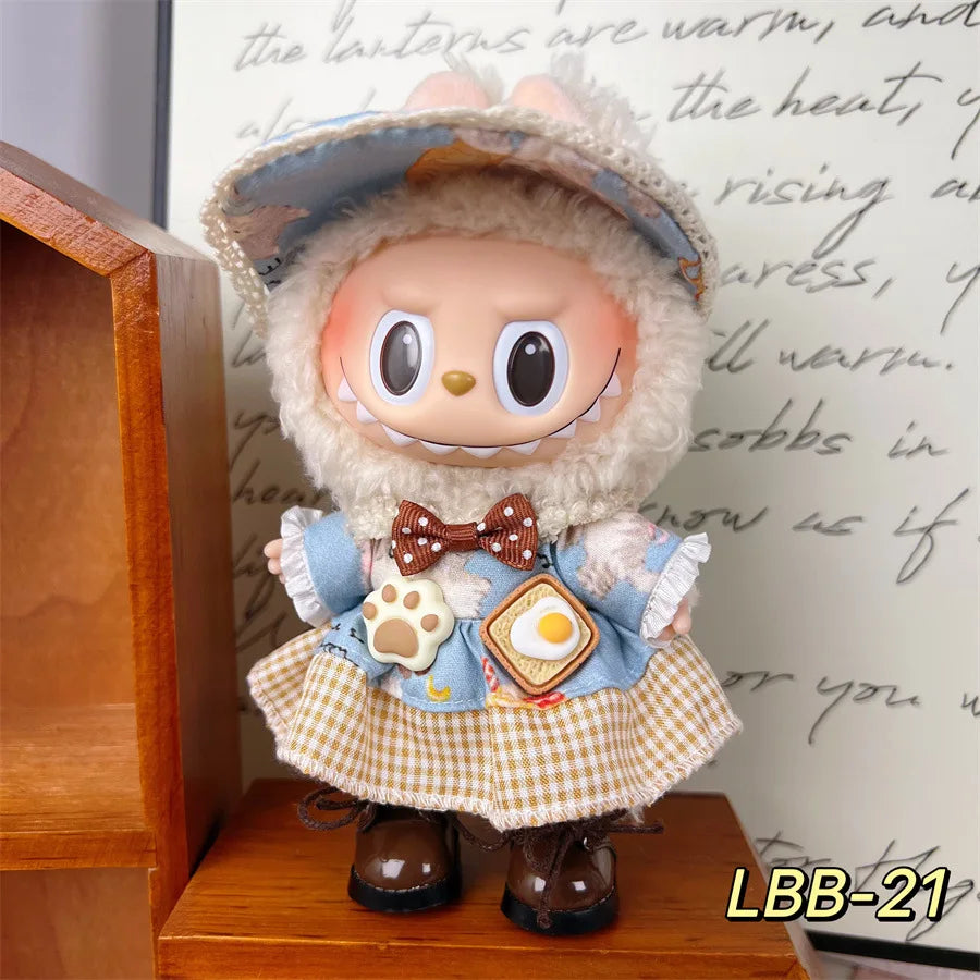 For 17cm Labubu V2 V1 Purple Dress Doll Clothes Outfit Accessories Idol Doll Clothing for Labubu Ropa Accessories Clothes
