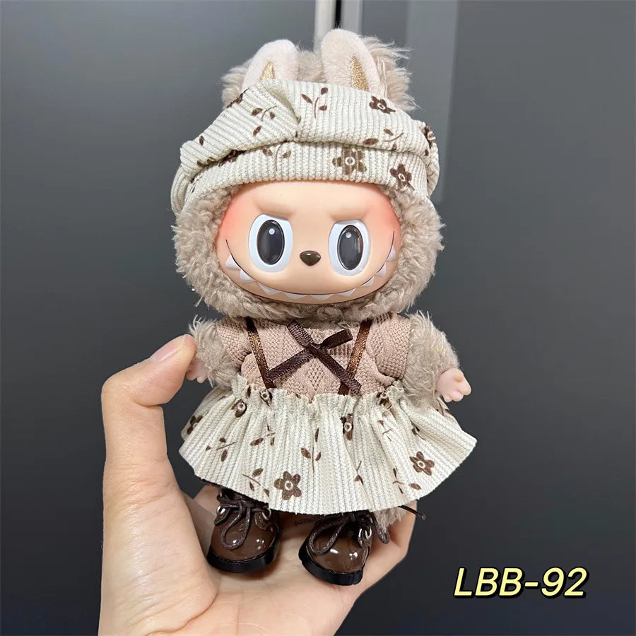 For 17cm Labubu V2 V1 Purple Dress Doll Clothes Outfit Accessories Idol Doll Clothing for Labubu Ropa Accessories Clothes